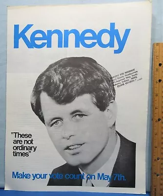 Bobby Kennedy Presidential Campaign Literature ~ Large 4 Page  • $17.85