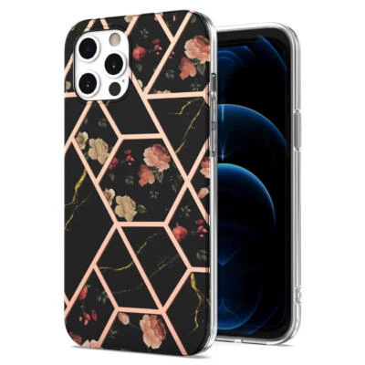 $7.95 • Buy For IPhone SE 14 13 12 Pro Max Plus Marble Flower Pattern Shockproof Case Cover
