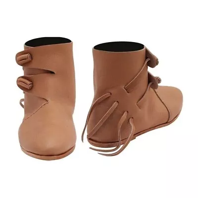 Women's Double Toggle Boots Viking Renaissance Medieval Shoes • £92.99