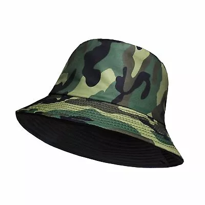 Adult Unisex Bucket Hat Cotton Fisherman Sun Cap Summer Beach Fishing Festival • £7.75