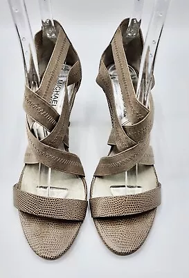 MICHAEL Michael Kors Women's Strappy Elastic Leather Heels Sz 8 US Pre-owned • $23.99