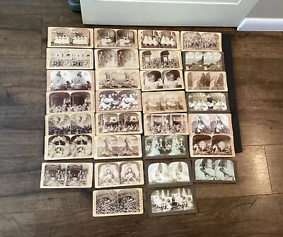 30 Stereoview Card Photo Lot Jesus Bible Scenes Children Christmas Free Ship • $40