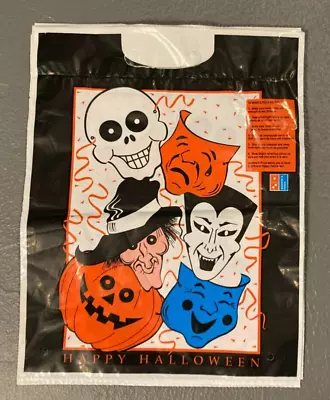 6 VINTAGE HALLOWEEN PLASTIC Trick Or Treat Bags DOMINOS PIZZA 1980 GHOST WITCH • $12.95