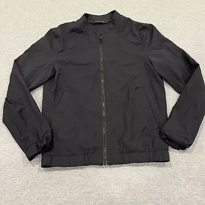 Zara Jacket Mens Small Bomber Zip Up Black Everyday Pockets Lightweight • $19.19