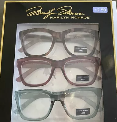 Marilyn Monroe 3 Pk THICK ANIMAL RED BLUE Readers Glasses +2.50 • $24.50