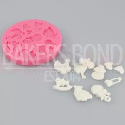 Baby Christening Shaped Silicone Mould Newborn Chocolate Cake Baking Stork Bird • £5.90