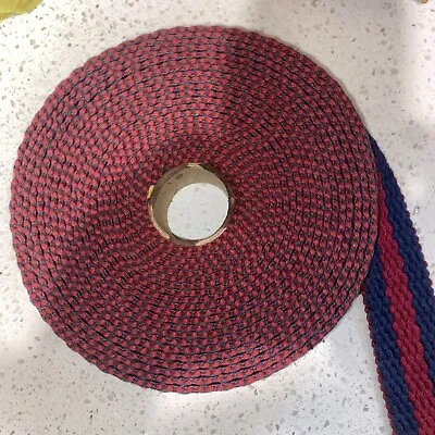 As10 1/2 Yds Heavy Cotton Webbing 1 3/4” Inch Red Blue Belt Material Strap Tape • $12