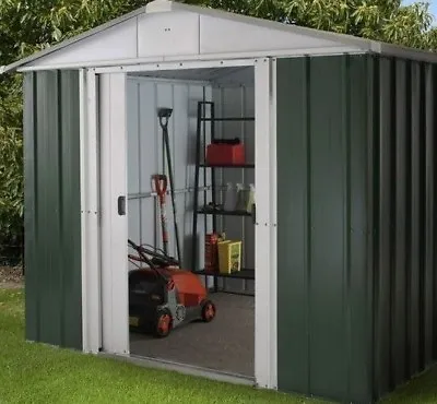 9x8 METAL GARDEN SHEDS YARDMASTER SHED 9ft X 8ft APEX GALVANISED STEEL STORAGE • £479.94