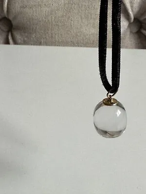 Baccarat 750 Gold Clear Crystal Ball Pendant  • £185