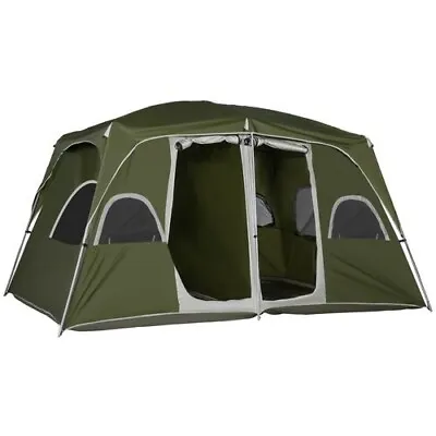 Camping Tent Family Tent 4-8 Person 2 Room Easy Set Up Green Outsunny • £164.99