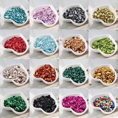 PVC Round Shape Cup Sequins Craft Sewing Nail Art Garment Sequin 10g 4mm 5mm 6mm • $10.92