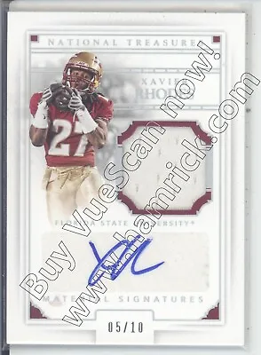 Xavier Rhodes Game Used Gu Jersey Patch Auto Fsu Seminoles Noles College 5/10 16 • $56.99