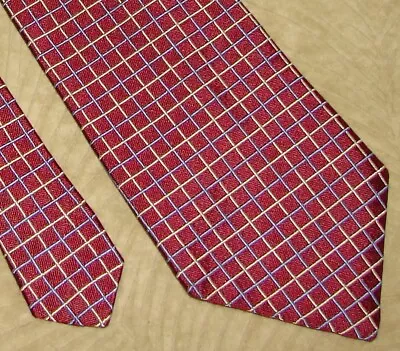 Men's XL Silk Tie: Land's End Burgundy Woven 63.5  Long NWOT • $25