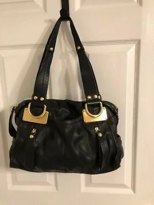 B. Makowsky Black Leather Satchel Type Purse Handbag Pocketbook • $45
