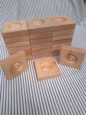 Rosettes Wood Corner Blocks Wood Trim Quarter Sawn Oak • $59