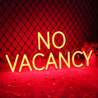 $76.54 • Buy No Vacancy LED Neon Red Sign Bright Well With Motel Man Cave Hotels 16x7.3