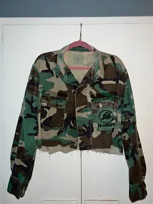 Vintage Cropped SeaBees Camo Jacket - Size Lg • $9.99