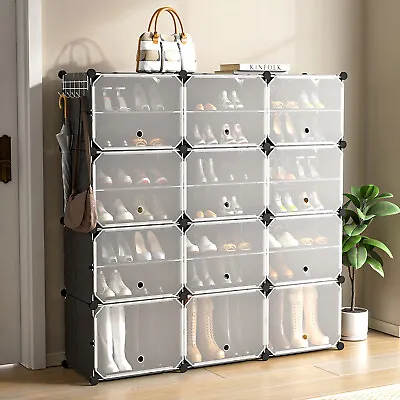 $69.95 • Buy Giantex DIY Door Shoe Cabinet 12-Cube Shoe Rack Portable Stackable Organizer