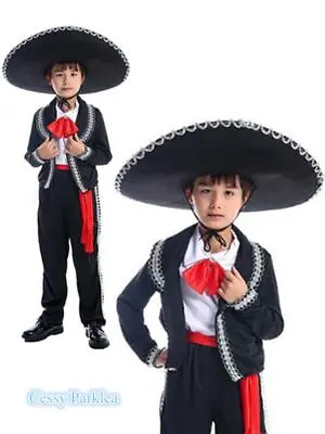 W-M4-4 Boys Traditional Mariachi Mexican Spanish Carnival Book Week Costume • $19.23