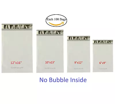 Each 100 6x9 9x12 10x13 12x16 Poly Mailers Shipping Envelopes Sealing Bags • $27.99