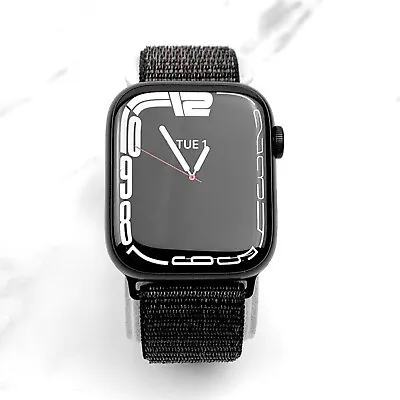 $229.99 • Buy Apple Watch Series 7 41mm Midnight Aluminium With Black Nylon Loop GPS