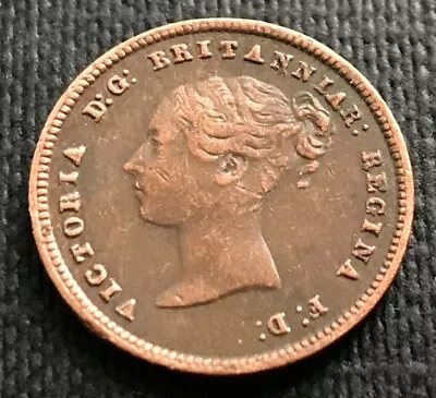 1844 - QUEEN VICTORIA - YOUNG HEAD - COPPER HALF FARTHING - My Ref RP11 • £9.95