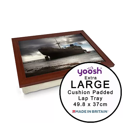 EXTRA LARGE Luxury Framed Laptop Tray Personalised Gift - Shipwreck • £28.95