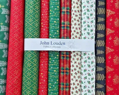 £5.99 • Buy CHRISTMAS PRINTED FABRIC - 48 Designs- 100% Cotton Metallic Material 110cm Wide