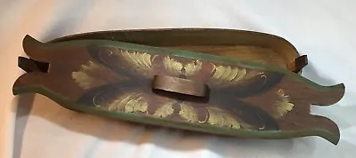 Hand Painted/Hand-Crafted Scandinavian Tine Bent Wood Oval Box Sweden/Norwegian • $100