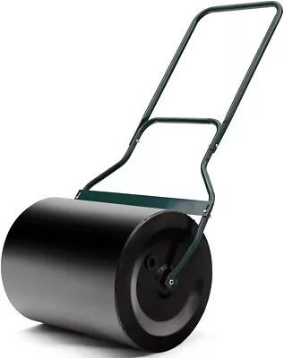 60L Steel Garden Lawn Roller Water Sand Filled Outdoor Grass Roller W/Drain Plug • £26