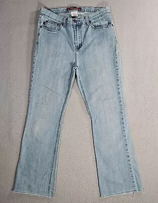 Vintage Z Cavaricci Jeans Womens Size 10 Bootcut Distressed Frayed Blue Denim • $15.95