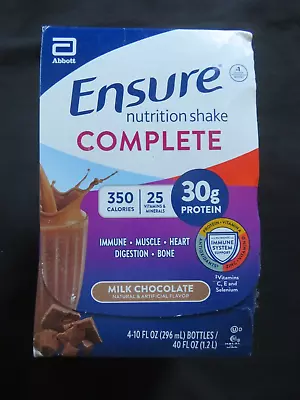 (4) Count Lot Of Ensure Nutrition Shake Complete 10 Oz Each Milk Chocolate ! • $19.80