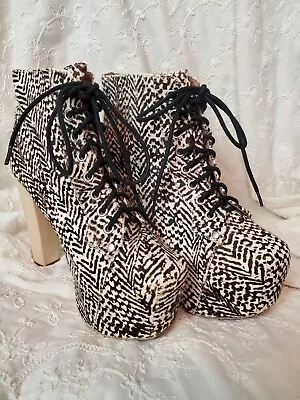 $22.99 • Buy Havana Lita Jeffrey Campbell High Heel Animal Print Leather Pony Hair Boots 8.5