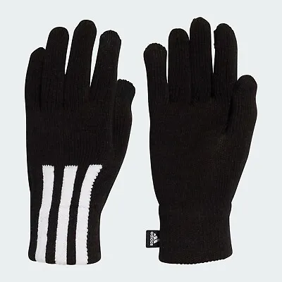 Adidas 3 Stripe Knit Gloves - Official Adidas Cold Weather Gloves - Small • £14.99