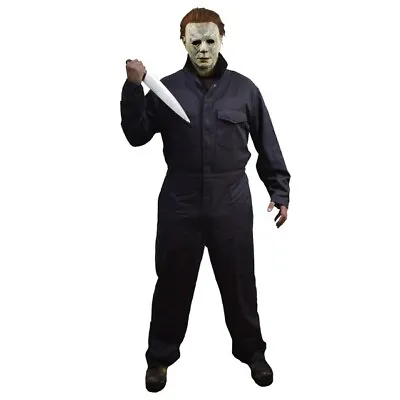 Adult Michael Myers Deluxe  Coveralls Navy Blue Jumpsuit Halloween Costume Large • $59.88