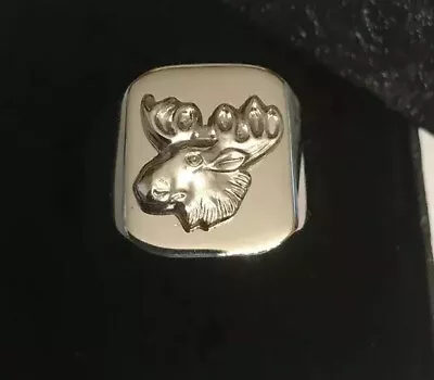 New Men’s Heavy Solid Stainless Steel “Moose Lodge Members” Ring • $89.50