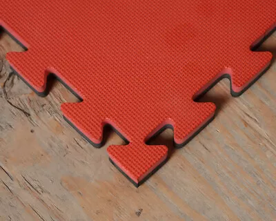 Reversible Karate Mat Red/Black 0.75  (3/4 Inch) Thick Puzzle 40  X 40  X 3/4  • $200
