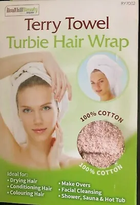 £4.39 • Buy 100% Cotton  Terry Turban Towel Wrap - After Shower Hair Turbie - For Wet Hair