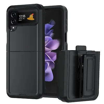 $19.99 • Buy For Samsung Galaxy Z Flip 4 3 Case,  Shockproof Kickstand With Belt Clip Cover