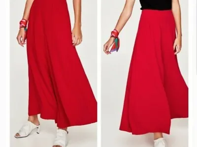 Zara Red Wide Leg  Pallazo Trousers*****XLARGE ***** • £34.99