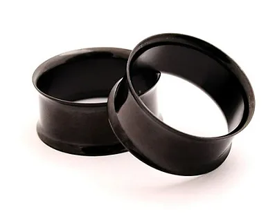 Pair Of BLACK Steel Double Flare Tunnels Set Gauges Plugs PICK SIZE • $9.49