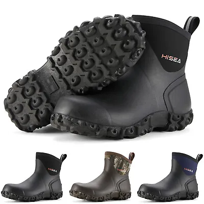 HISEA 8'' Men Ankle Rain Boots Waterproof Outdoor Mud Garden Chore Working Boots • $52.79