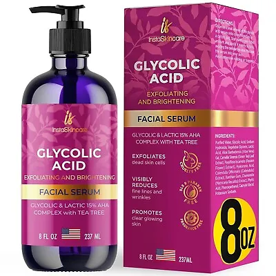 Glycolic Acid Serum For Face 15% Strength - Extra Large Size (8Oz) • $34.99