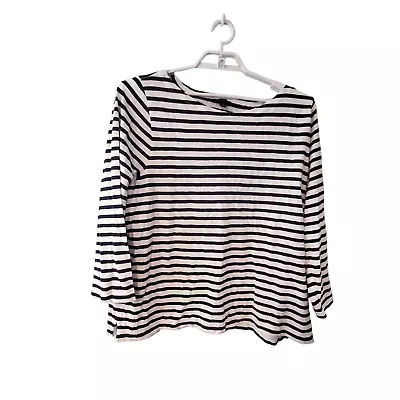 J Crew Nwt Top Womens Size 3X Boatneck White Navy Striped 3/4 Sleeves Tee Spring • $51.50