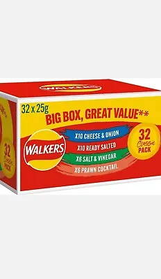 £12.49 • Buy Golden Wonder Fully Flavoured 32 Potato Crisps Packs Mega Value Big Box 32x 25g