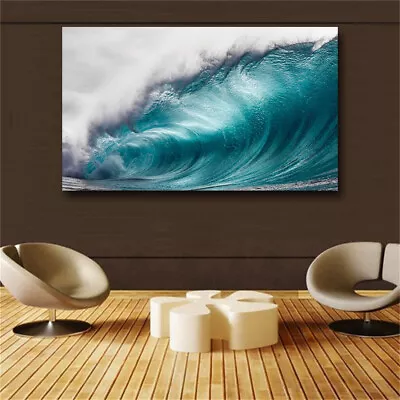 Big Size Canvas Art Modern Wave Seascape Painting Wall Art • $25.88