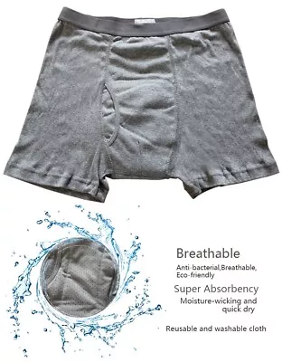 £12.49 • Buy UK Men Cotton INCONTINENCE Pants WASHABLE WITH PAD Briefs Knickers Adult