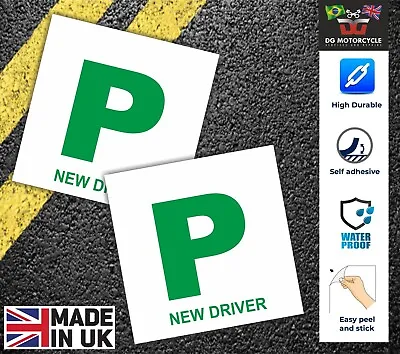 2x P Plate PVC Stickers Self Adhesive Learner Driver Learn Driving Car • £1.99