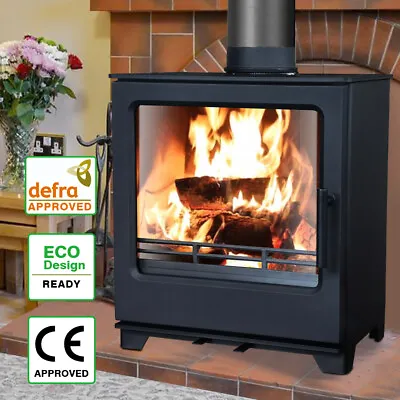 Multifuel Stove 8KW Woodburning Log Wood Burner Defra Eco Design Ready Black • £629.95