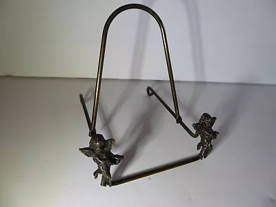 Vintage Bronze Wire Cherub Easel Plate Stand Picture Book Art Display • $16